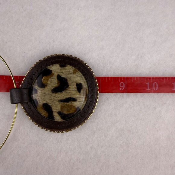 Gold Tone Womens Leopard Print Pendant Necklace Adjustable Choker Style - Picture 4 of 4